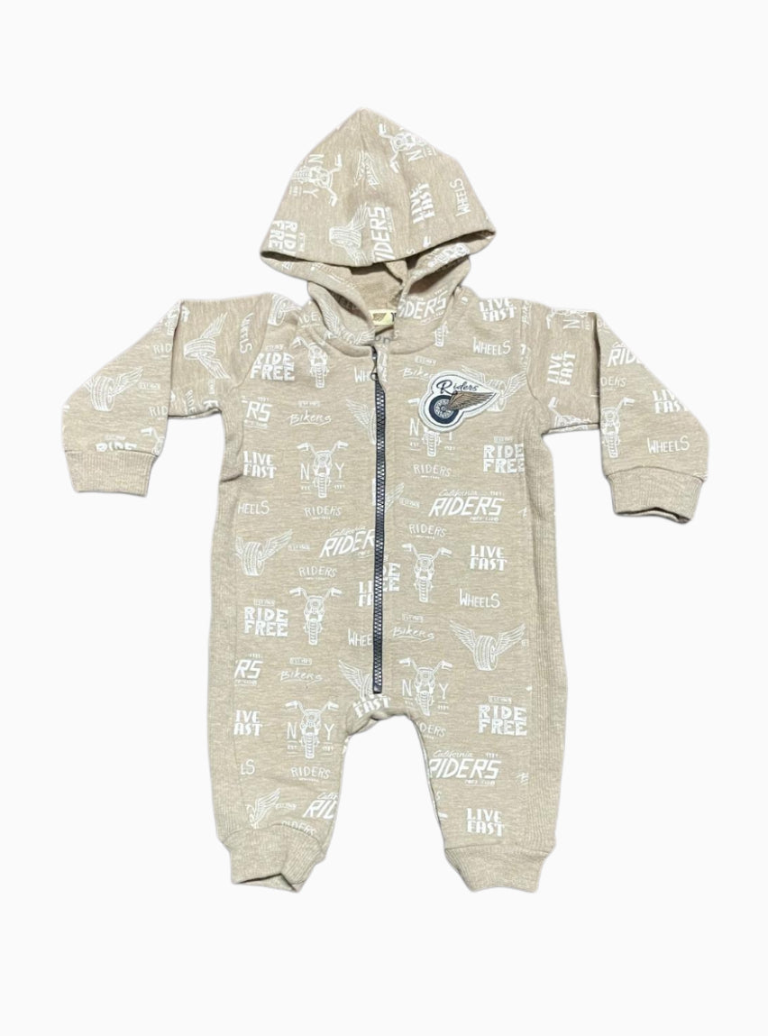 Baby Jumpsuit - Brown Bike Riders