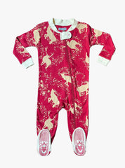 Baby Jumpsuit (6 - 9 Months) - Red Deer Stars