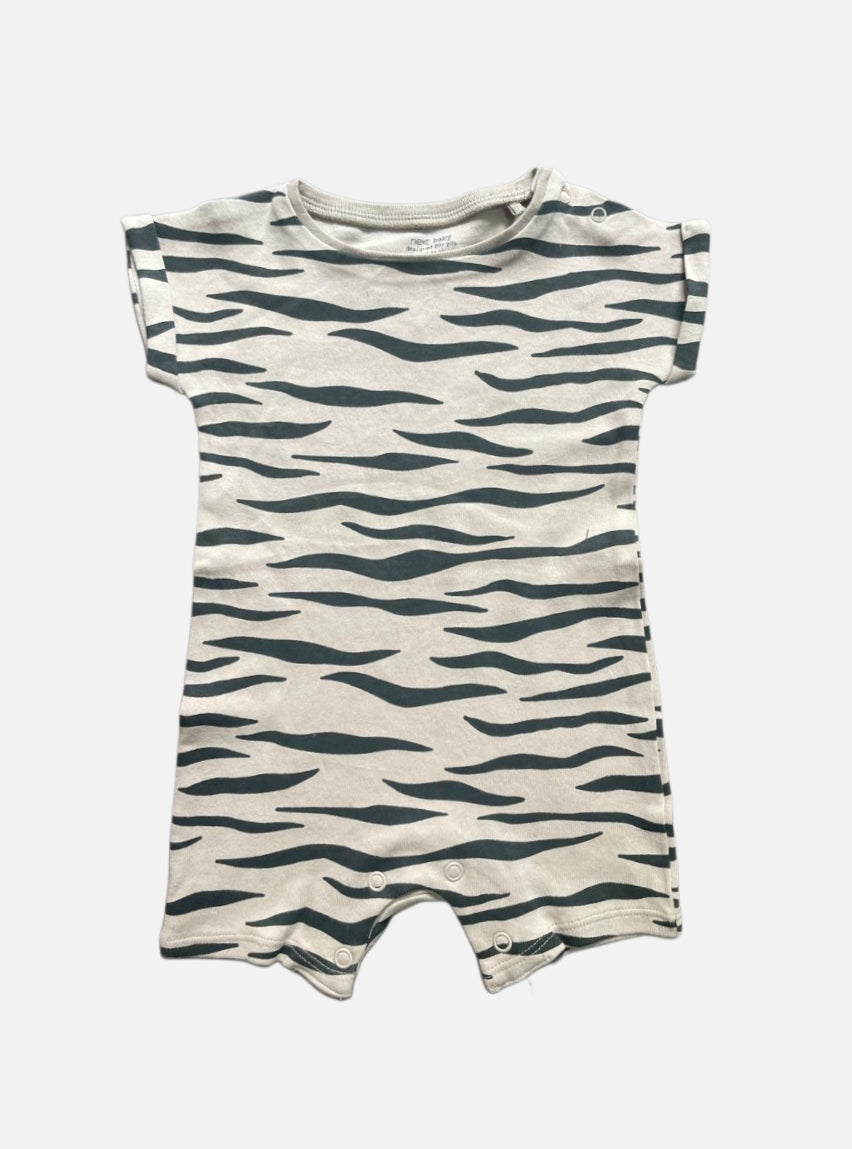 Half Jumpsuit (0 - 3 Months) - Tiger Black