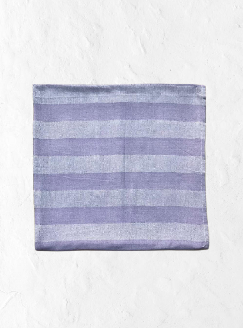 Bamboo Towel - Violet Light White Stripe