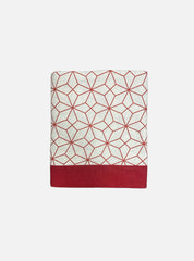 Cotton table cloth - 6 seater - Sandal Red Dimond Red border