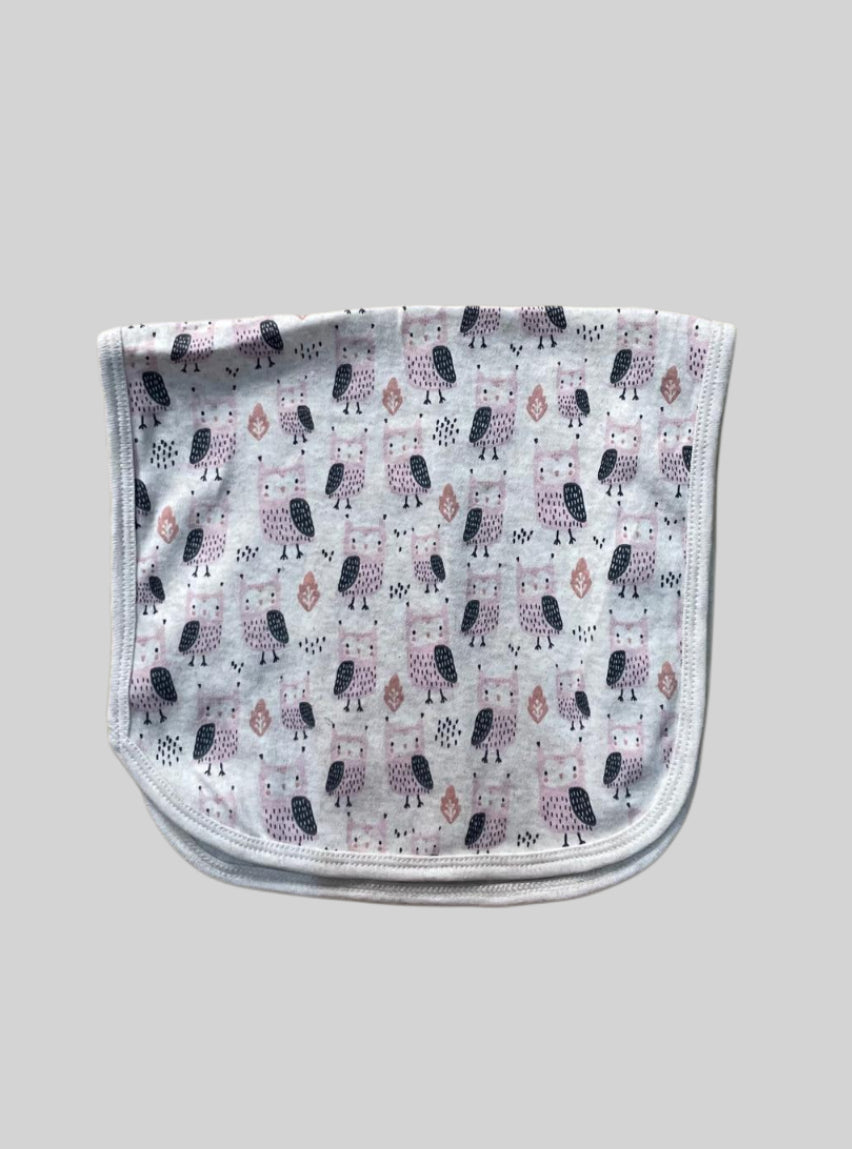 Baby Burp cloth - Pink Owl