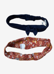 Baby Headband (Elastic) - Blue With Brown