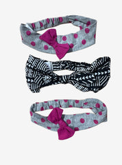 Baby Headband (Elastic) - Grey Black