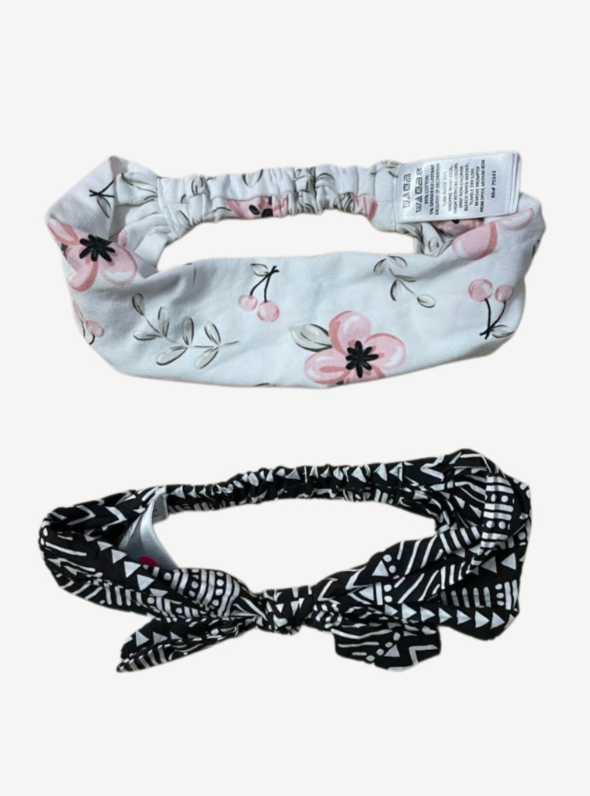 Baby Headband (Elastic) - Black With White