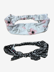 Baby Headband (Elastic) - Black With White