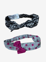 Baby Headband (Elastic) - Rose With Black