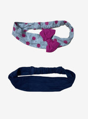 Baby Headband (Elastic) - Blue Rose Dots