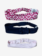 Baby Headband (Elastic) - Pink With Blue