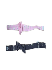 Kids Headband ( Velcro (12-18 Month ) - Black and Pink Flower