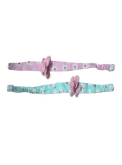 Kids Headband ( Velcro6-12 Months ) -  Green with Pink cat
