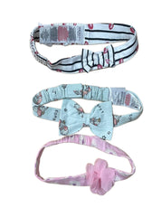 Kids Headband ( Velcro18-24 Month ) - Pink White Black Stripe