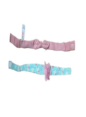 Kids Headband ( Velcro ) -  Green with Pink
