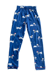 Full Sleeve Night Suit Pant Set blue - White dog