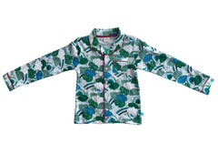 Full Sleeve Night Suit Pant Set multicolor - Green Leaves