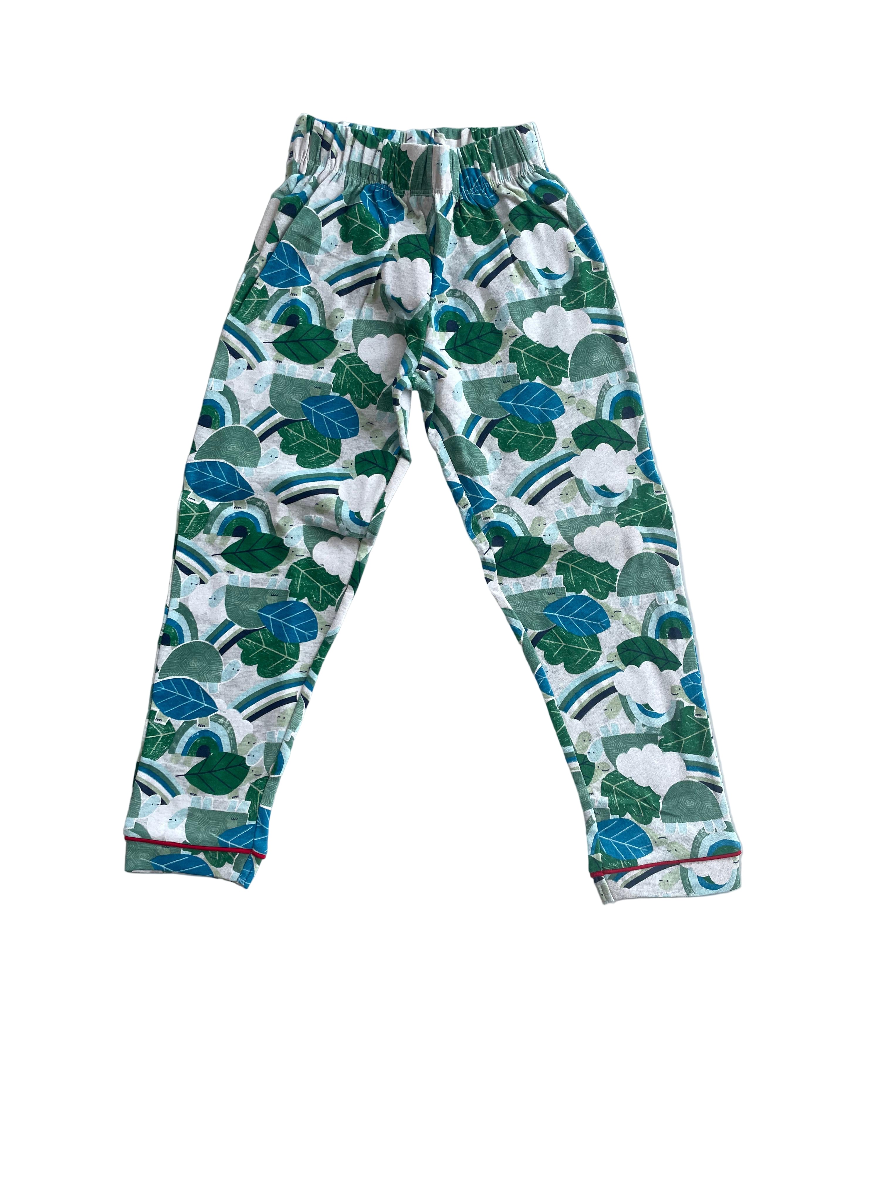 Full Sleeve Night Suit Pant Set multicolor - Green Leaves