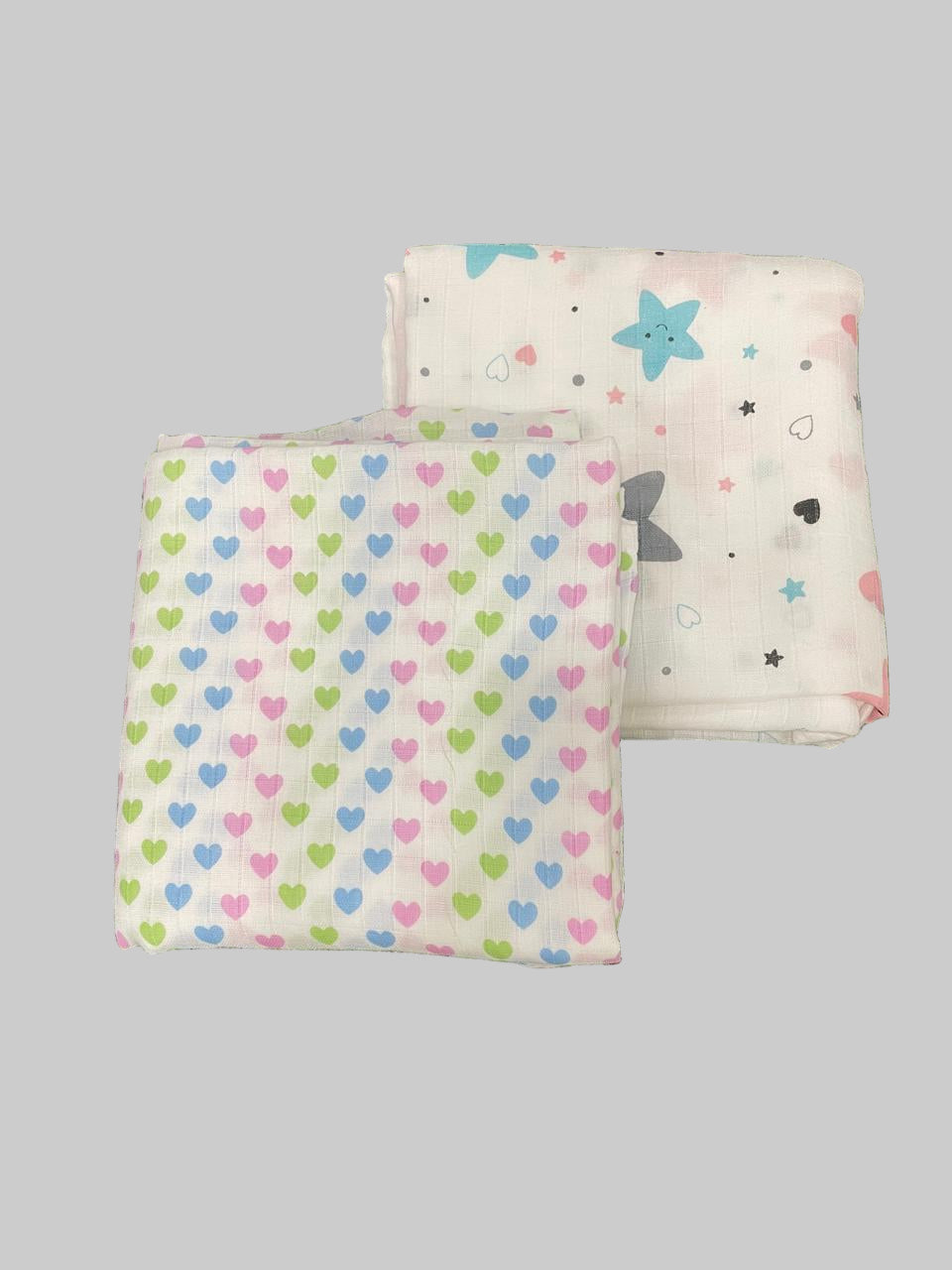 Big Muslin Towels - heart, start (combo pack 2)