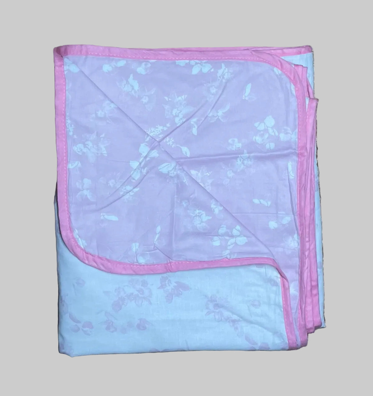 Single dohar - white and pink colour