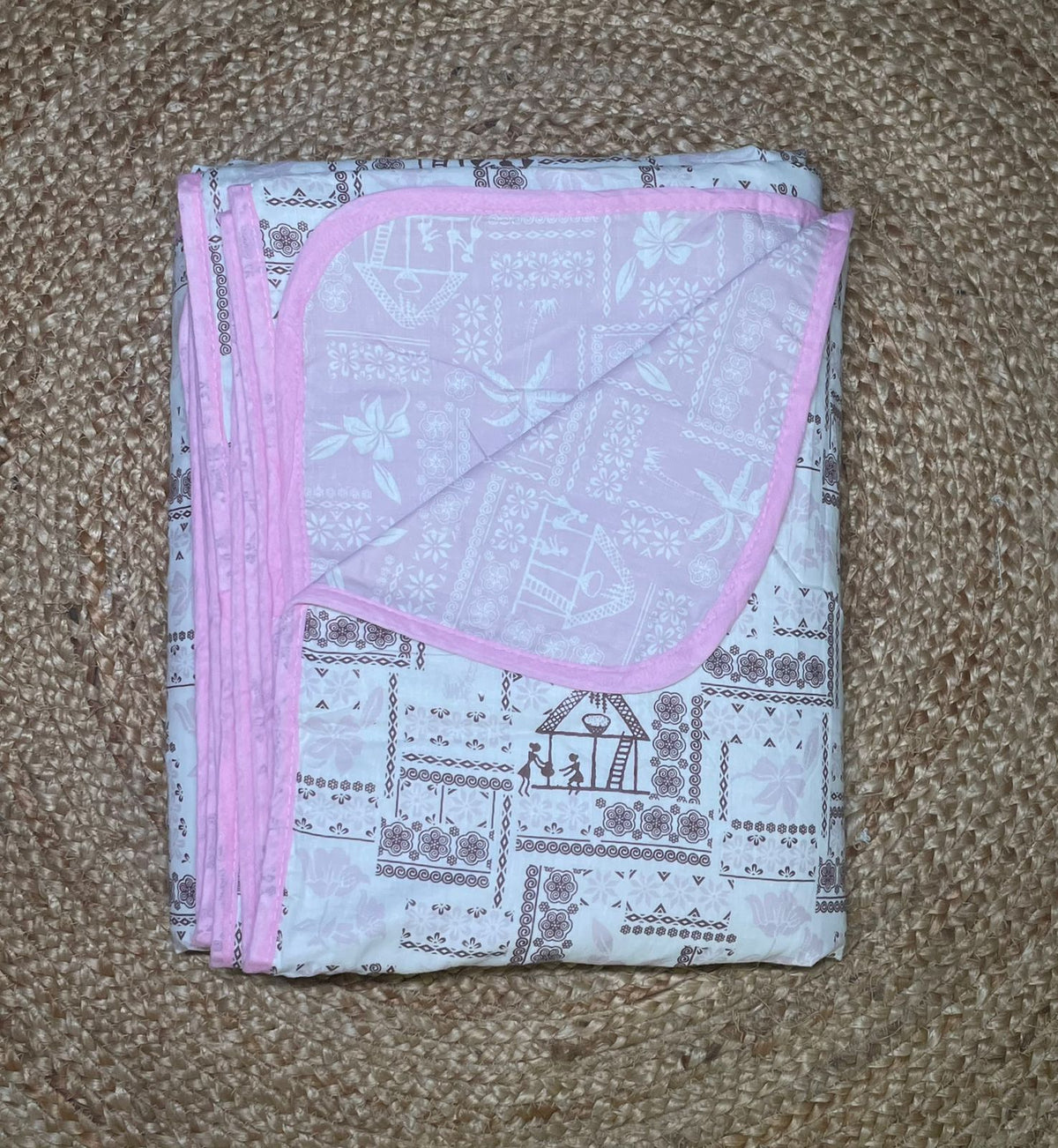 Double dohar - white and pink colour