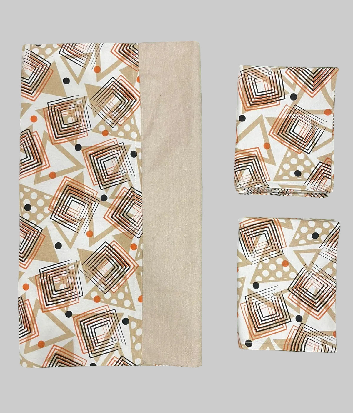 Queen size border bedspread - white base sandal border