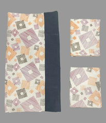 Queen size border bedspread - white base blue border