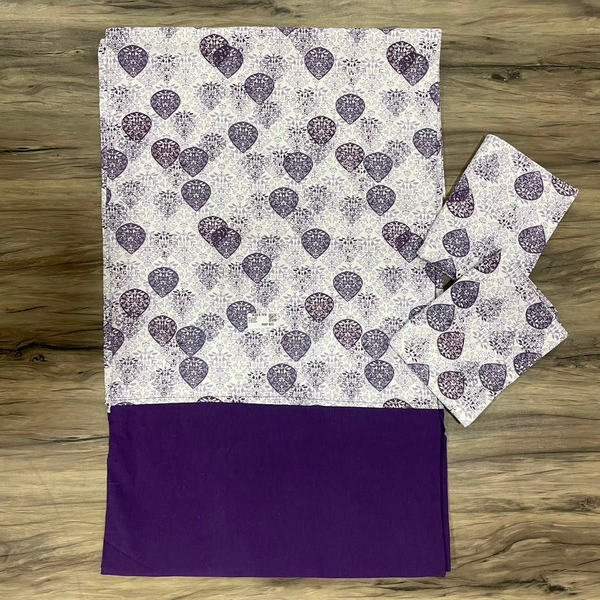 Queen Size Border Bedspread Floral Violet Border