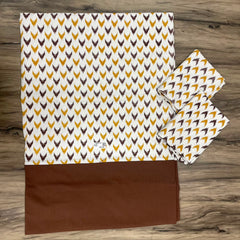Queen Size Border Bedspread Mustard Yellow Brown Border