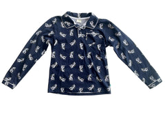 Full Sleeve Night Suit Pant Set dark blue -White dinosaur