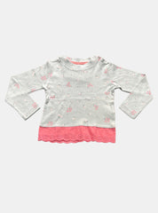 Girls T-Shirt (18 - 24 Months) - Green Flower