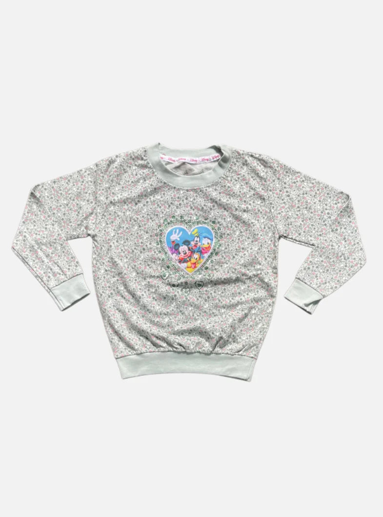 Sweatshirts - Green Flower Mickey Minnie