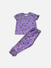 Kids T-Shirt Pant Set - Rainbow Stars Purple