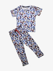 Kids Half Sleeve T - Shirt Pant Set - White Spider Man