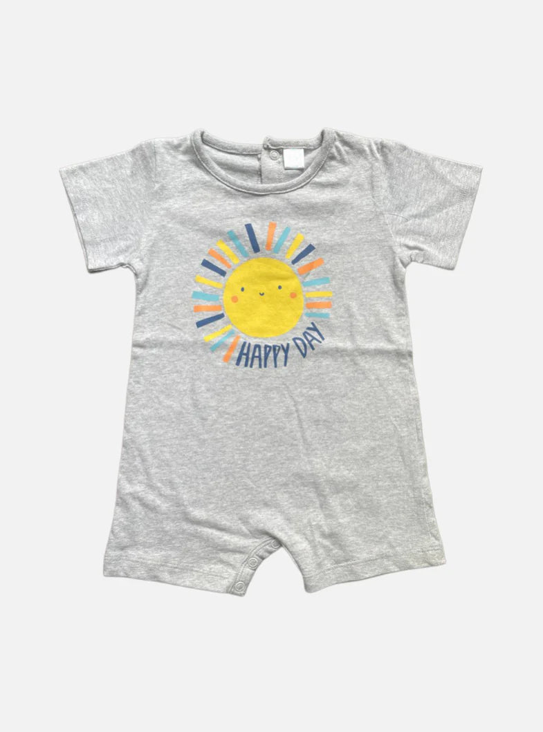 Half Jumpsuit (9- 12 Months) - Gray Sun Happy Day