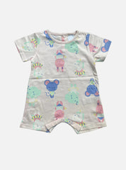 Half Jumpsuit (New Born) - Light Pink Animals