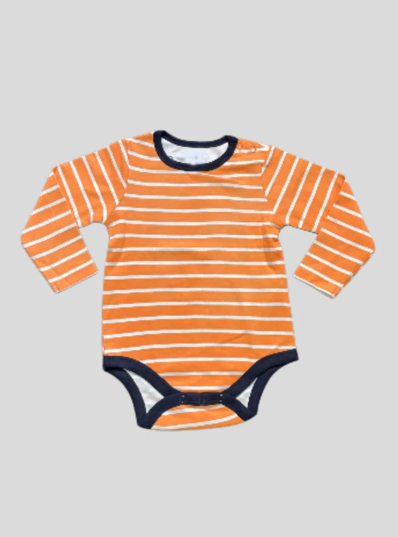 Baby Romper(9 -12Months ) - Orange Stripe