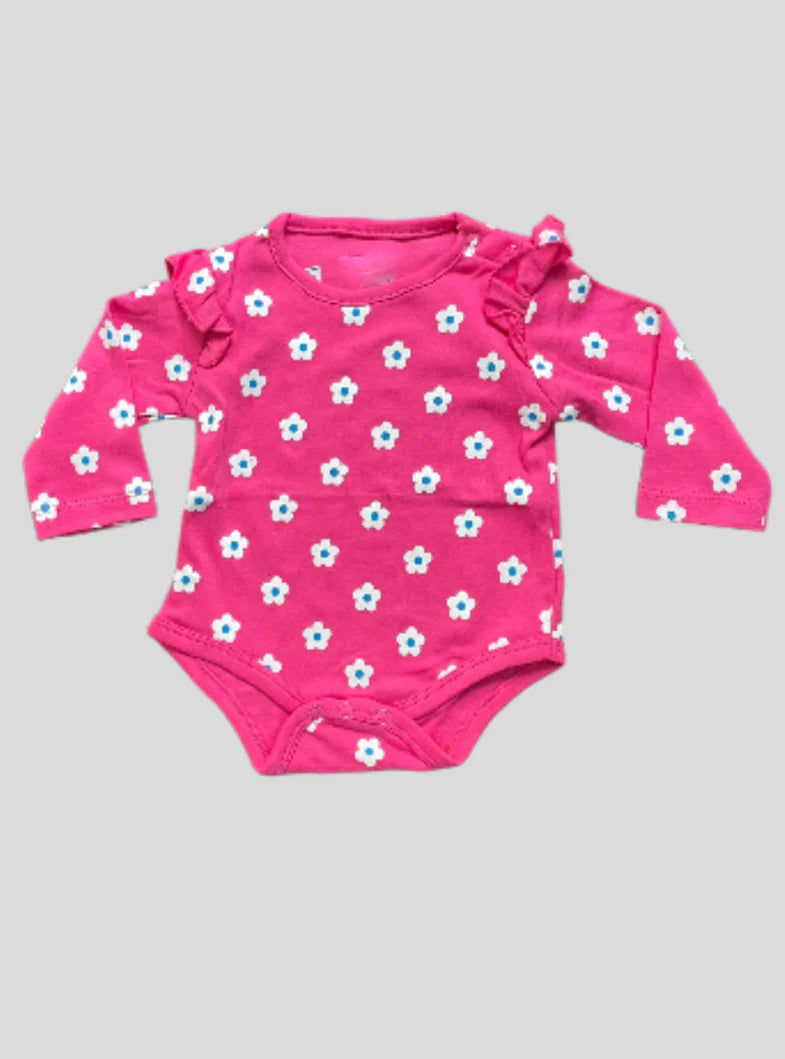 Baby Romper - Pink White Flower