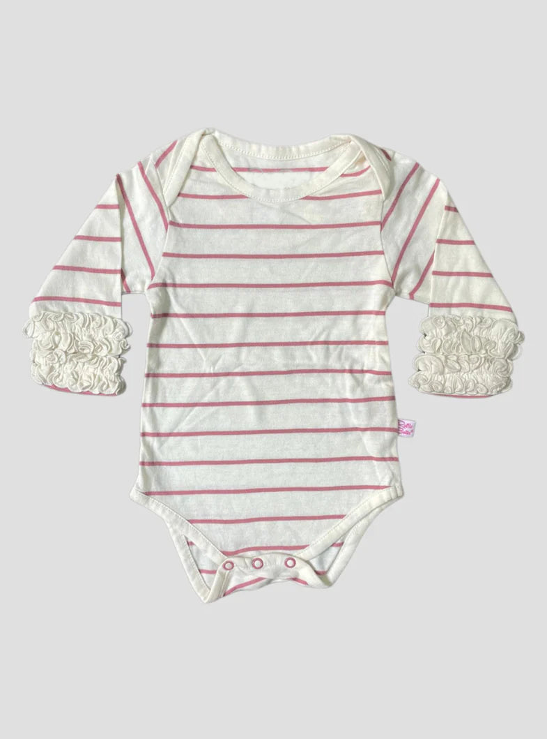 Baby Romper - Sandal Maroon Stripe
