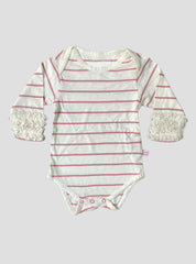 Baby Romper - Sandal Maroon Stripe