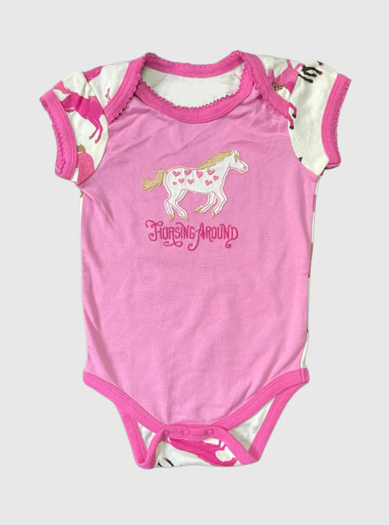 Baby Romper (12 - 18 Months) - Pink Horse