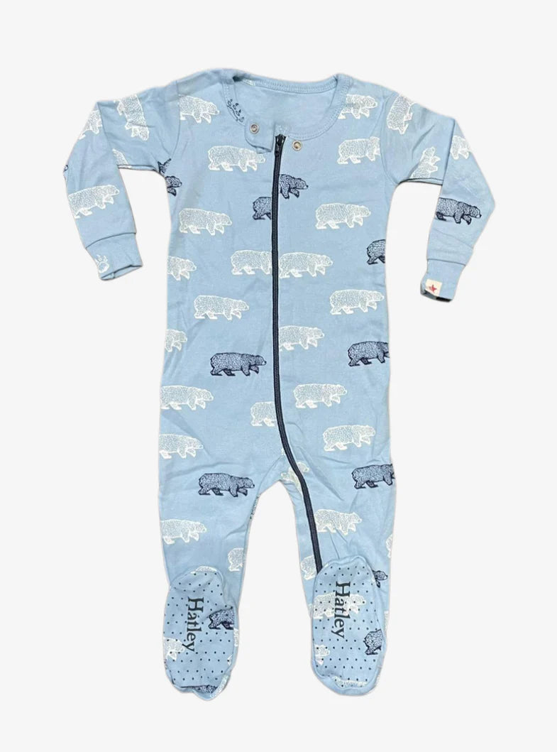 Baby Jumpsuit (9 - 12 Months) - Blue White Bear