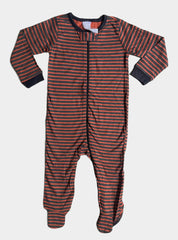 SS  baby jumpsuits - Orange Black Stripes