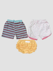 Kids Shorts 12 - 18 Months (Combo pack)  -Brown Striped Orange Trumpet