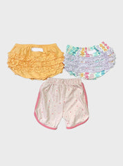Kids Shorts 12 - 18 Months (Combo pack) -Pink Violet Layered
