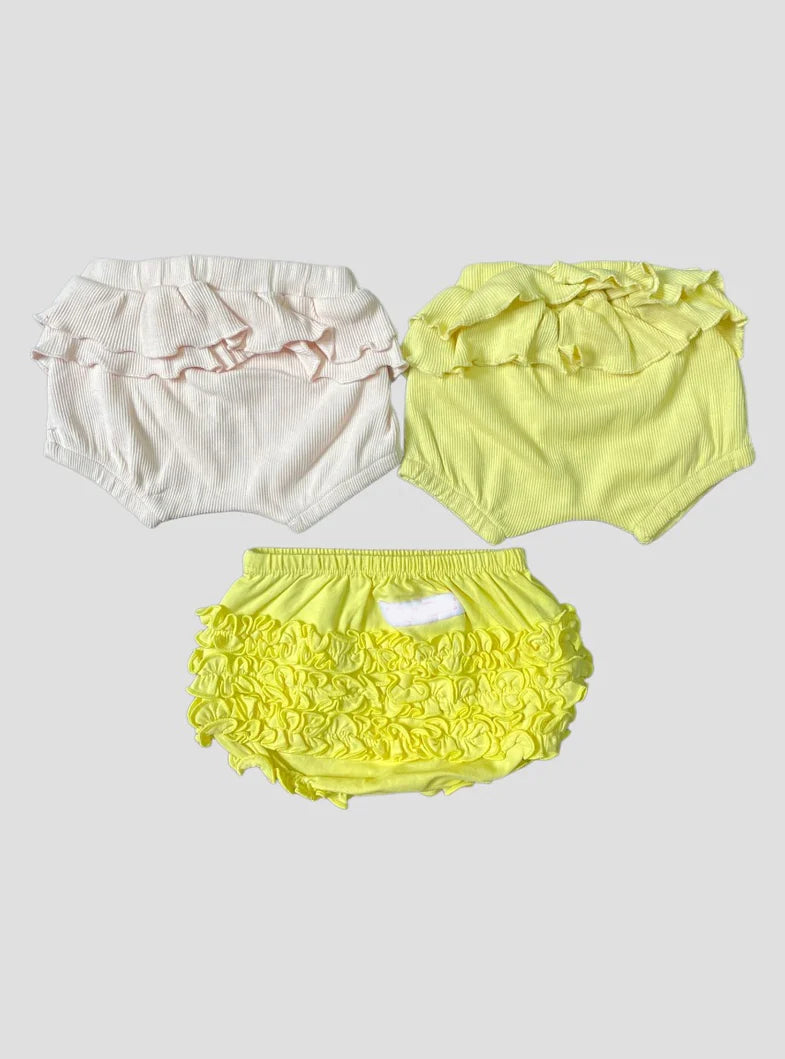 Kids Shorts 3-6 Months(Combo pack )- Yellow Layered