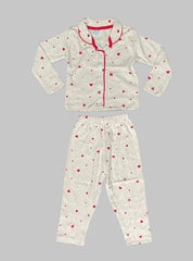 Full Sleeve Night Suit  -  Red Heart
