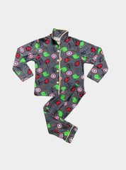 Full Sleeve Night Suit Pant Set (5 - 6 Years) - Gray Avengers