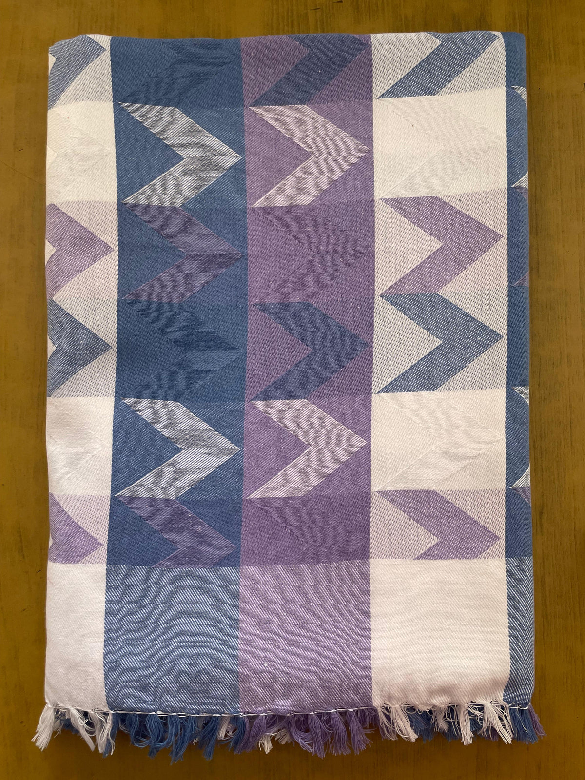 Purple  Zig Zag Print Jacquard Blankets