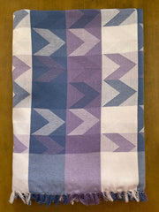 Purple  Zig Zag Print Jacquard Blankets