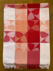 Red Base Floral Print Jacquard Blankets
