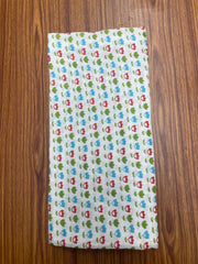 White Base Lotus Print Muslin Towel